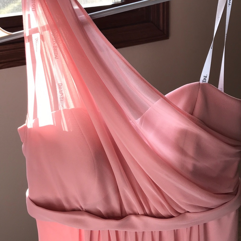 One Shoulder Short Dress with Illusion Neck